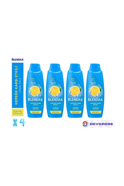 Blendax Lemon Extract Anti-Dandruff Shampoo - 4x500 Ml