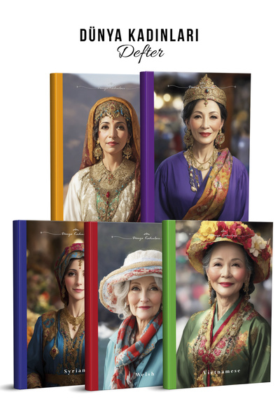 YAPAY ZEKA SANAT Журнал «Жінки світу» 5 штук, розмір 135x195, високоякісна об...