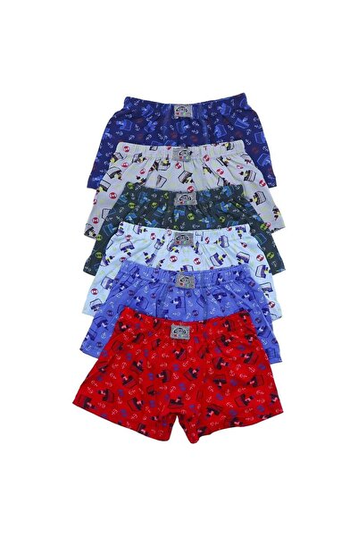 GÜMÜŞ Сребърни момчешки боксерки с 6 броя, бродирани, еластични - различни цв...