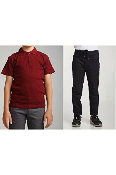 FATELLA Pantaloni cu talie elastică pentru școală, unisex, pentru copii - Tri...