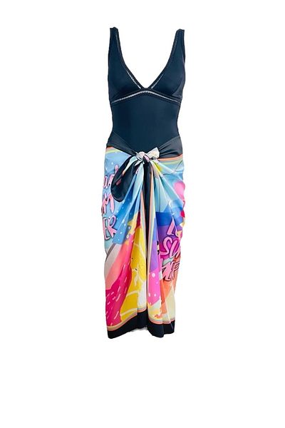 Rs Ramuni Women's Beach Dress Satin Pareo No see-through