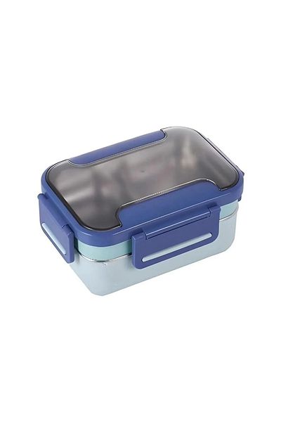 Vagon Stainless Double Layer Blue Steel Lunch 1200ml Lunch Box
