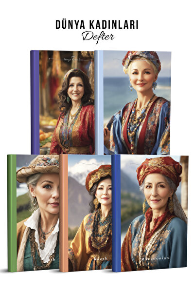 YAPAY ZEKA SANAT Журнал «Жінки світу» 5 штук, розмір 135x195, високоякісна об...