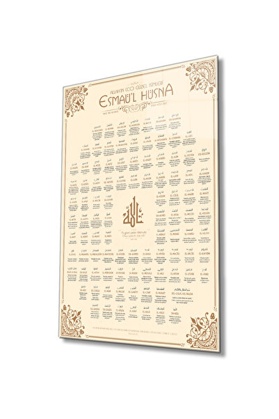 Rosyvien Esma'ül Hüsna Allah'ın İsimleri Sıfatları Cam Tablo, Dini İslami Aye...