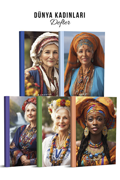 YAPAY ZEKA SANAT Журнал «Жінки світу» 5 штук, розмір 135x195, високоякісна об...