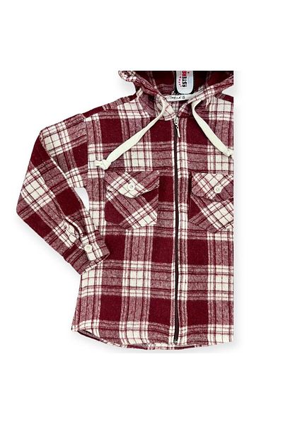 Esterella cardigan unisex/ cardigan cu glugă în carouri/ cardigan cu glugă cu fermoar/cardigan lumberjack