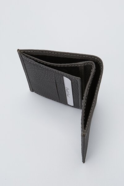 Valmenti Чоловічий сірий гаманець із натуральної шкіри, картка, брелок