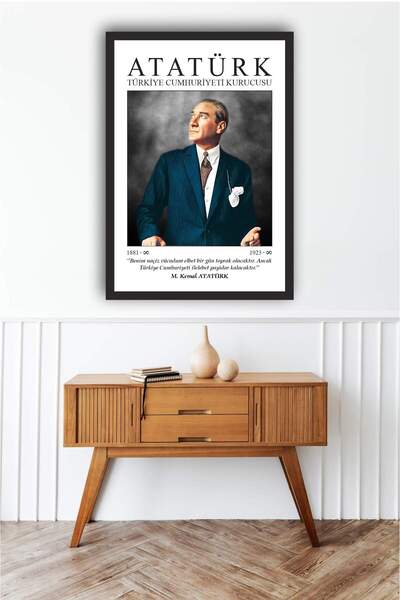 beedene Çerçeveli Atatürk Portresi Tablo