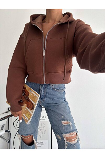 Noa Noa Κοντό φούτερ με τρεις κλωστές με φερμουάρ