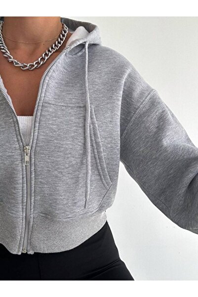 Noa Noa Zippered Short Three Thread Sweatshirt