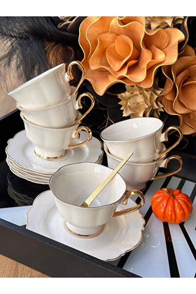 ROSSEV Pink&More Tea Cup Set Perla 12 Pieces for 6 People