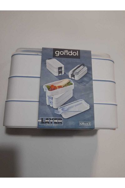 Gondol Plastik Reis Home Recipient de nutriție cu 3 straturi în interiorul lingurii cu furculiță
