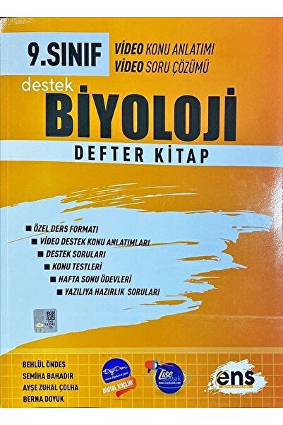 Ens Yayınları 9. Sınıf Biyoloji Destek Defter Kitap / Kolektif / ENS Yayınlar...