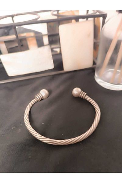 KAVELE 100% Pure Copper Bracelet Twisted End Bulk Magnetic - Silver Plated