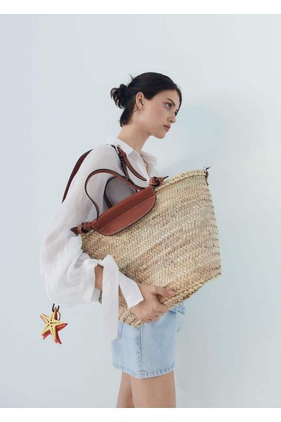 MANGO Woman Мъжка чанта от рафия