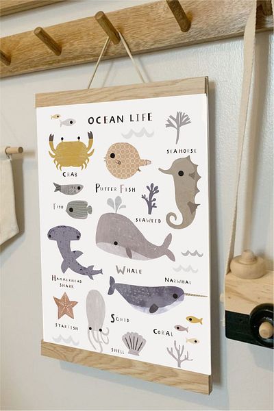 Piksel Grafik Ocean Life - Κρεμαστή αφίσα σε καμβά
