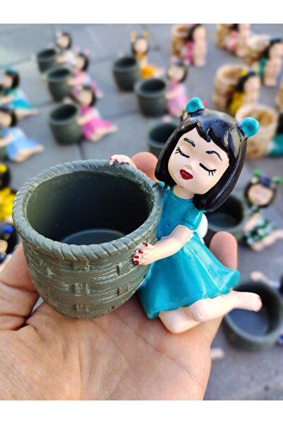 keyfitaş Sepetli Sunumcu Kız Dekoratif Lokumcu Kız