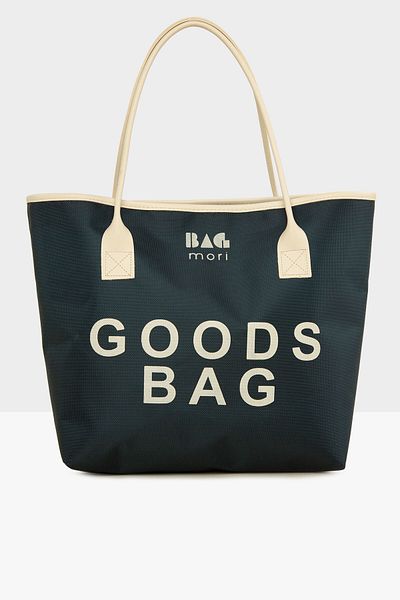 Bagmori Navy Blue Women's Printed Leather Garnished Tote Bag M000008114