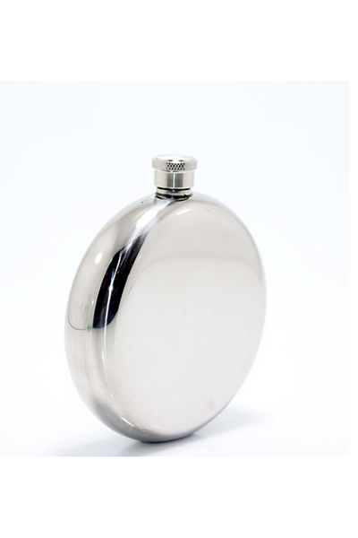 HEPBİMODA 8 oz Silver Color Stainless Steel Round Flask