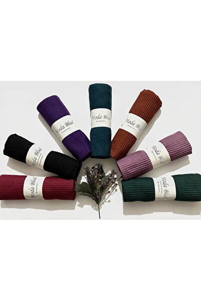 Moda Blue Πλισέ Πρακτικό Έτοιμο Σάλι Μωβ