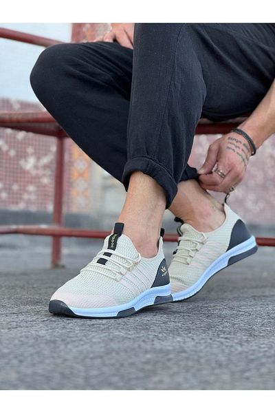 BZ Moda B103 BT Laced Ορθοπεδική Σόλα Πλεκτά Ανδρικά Αθλητικά Παπούτσια Μπεζ