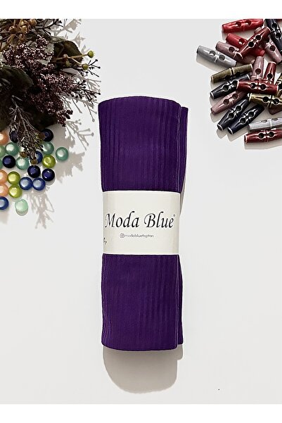 Moda Blue Πλισέ Πρακτικό Έτοιμο Σάλι Μωβ