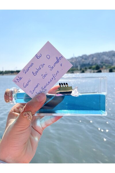 MUREYY AKSESUAR Batmayan gemi fanus aşk gemisi sevgiliye hediye doğum günü he...