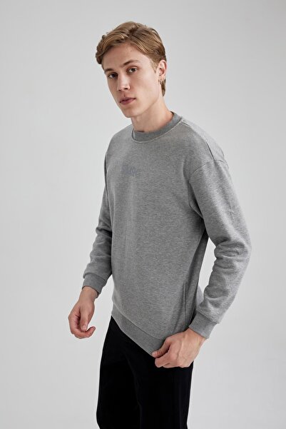 DeFacto Boxy Fit Bisiklet Yaka Sweatshirt