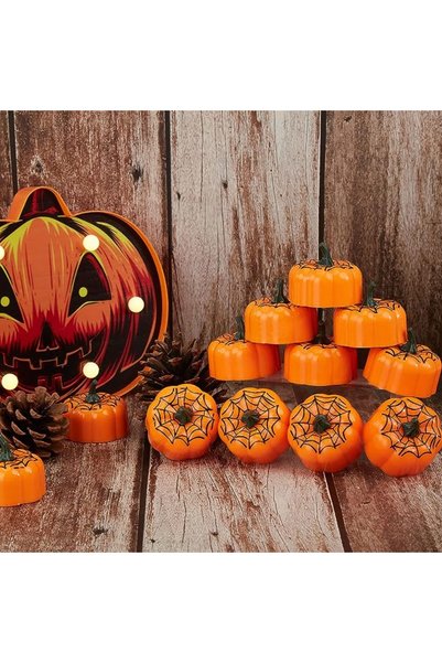 Big Party Halloween Baskılı Ledli Tealight Örümcek Ağı