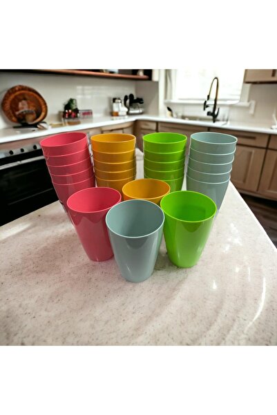 ARALMİNİAVM 6'lı Renkli 300ml Plastik Bardak Piknik Kamp İçin En İdeal Bardak