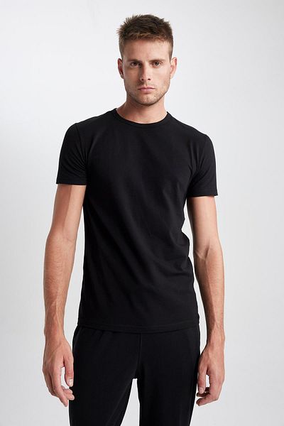 DeFacto Slim Fit Crew Neck Basic Short Sleeve Undershirt L4885az23au