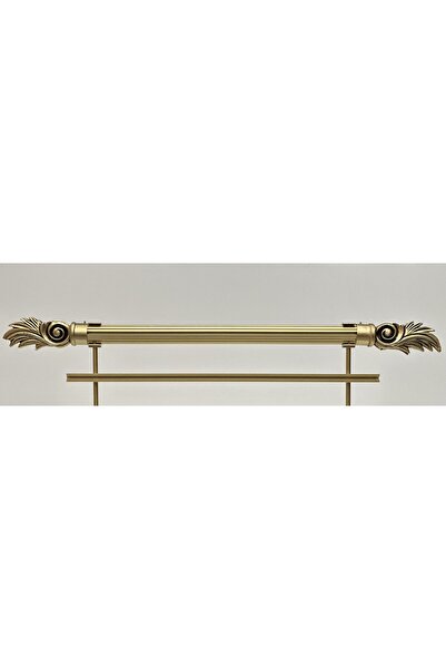 RUSTIKCIM ANTİK RUSTİK SARI FON PERDE ASKISI TEK RAYLI KRST-16 250 CM