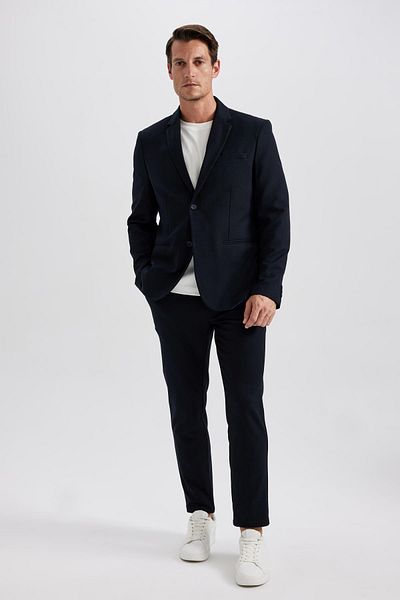 DeFacto Slim Fit, karcsúsított, bélelt, gombos Basic tömör blézerkabát Z8053az23au
