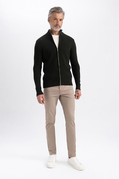 DeFacto Standard-Passform, normaler Schnitt, halber Rollkragen, Strickjacke mit Reißverschluss, R1195az23wn