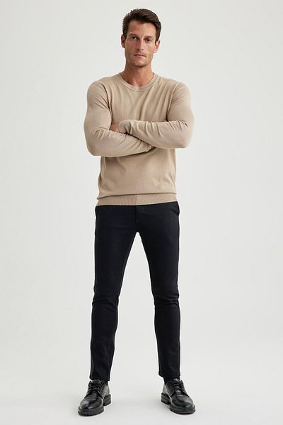 DeFacto Slim Fit Gabardine Chino Canvas-Hose mit Taschen – W3012az23au