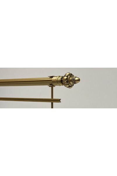 RUSTIKCIM ANTİK RUSTİK SARI FON PERDE ASKISI TEK RAYLI KRST-21 275 CM