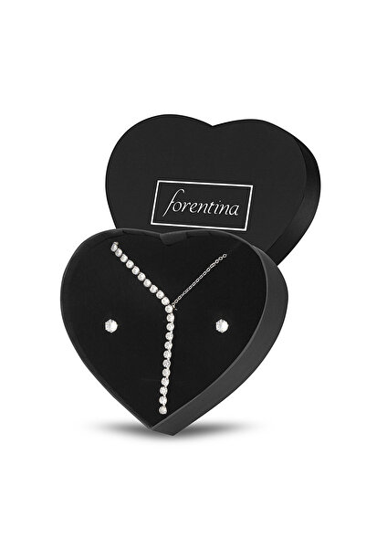 Forentina Gümüş Kaplama Su Yolu Kolye Küpe Takı Seti PS3096