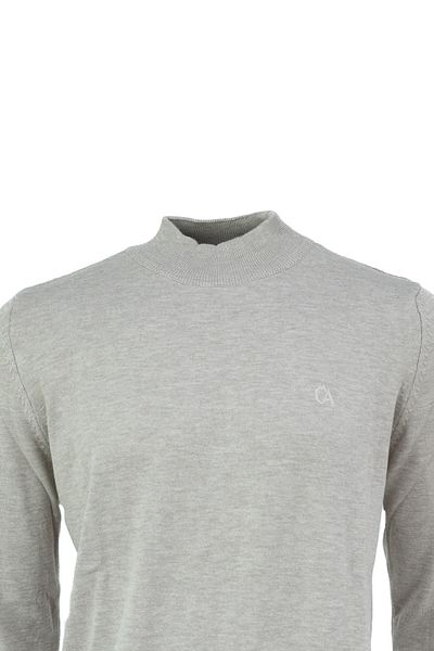 Oppland Men's Winter Half Turtleneck Embroidered Solid Color Comfortable Cut Lycra Cotton Woven Sweater