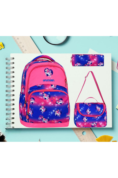 Shopiolog Αδιάβροχο Σετ Δημοτικού Σχολείου με 3 θήκες για στυλό Lunch Bag