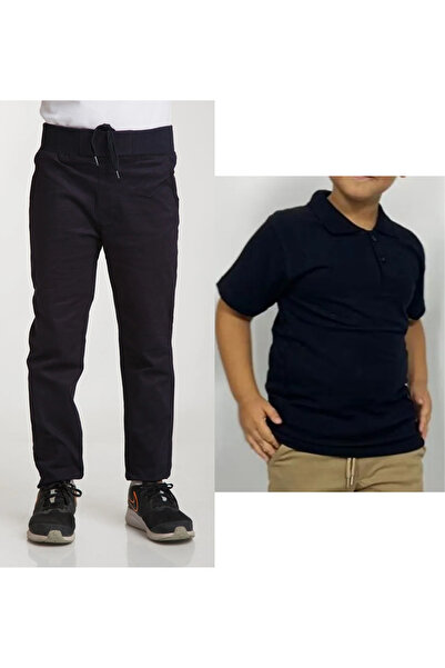 MaviMoure Unisex dečije rebraste pantalone Lan tamnoplave školske pantalone +...