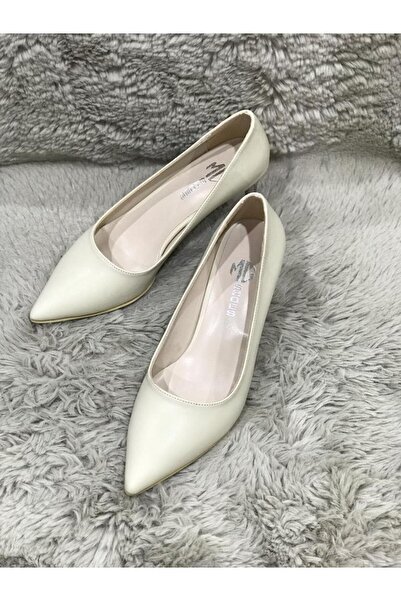 Metin Ayakkabı ten rengi cild deri kadeh topuklu kadın ayakkabı