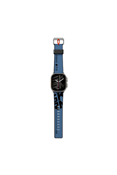 Skinarma Watch Ultra Uyumlu Deri Kordon 49mm Spunk Serisi Pu Strap Kayış-mavi