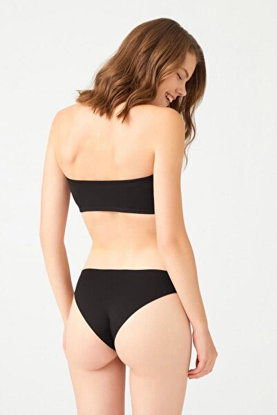 Cottonhill Černý Crop Top Bustier bez ramínek