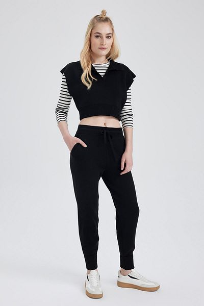 DeFacto Basic Pocketed Jogger Knitwear Pants - Straight Elastic Waist R1701Az23Au