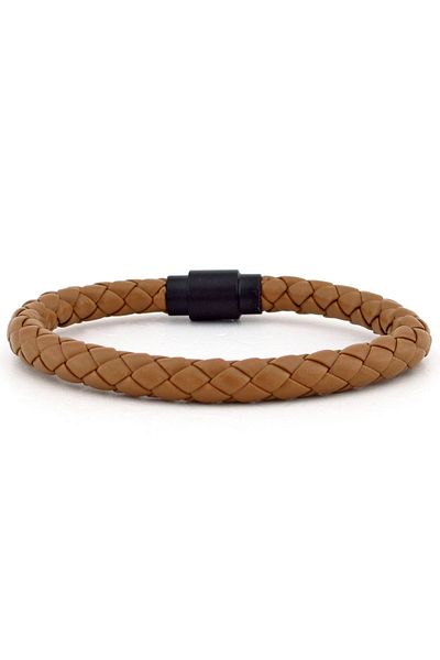 Solfera Black Magnet Clip Colorful Leather Men's Bracelet V043