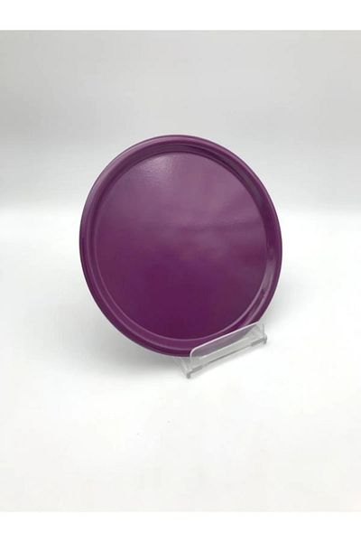 NEWTREND Züccaciye 6-Piece Metal Purple Single Decorative Tea, Coffee and Pastry Serving Presentation Tray 23 cm