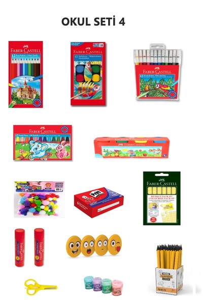Faber Castell BOYAMA SETİ 4 (FABER CASTELL-RUBENİS-PRİTT-MAS-SİLKA)