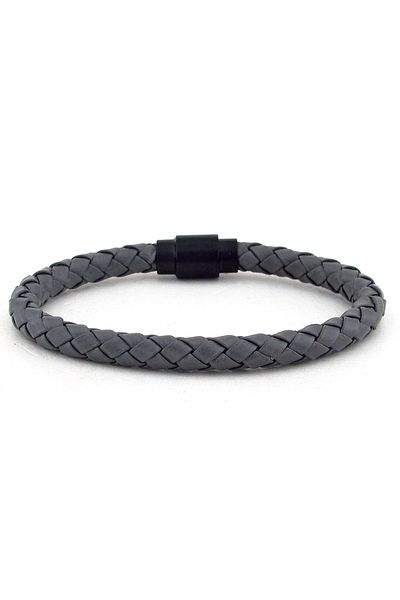 Solfera Black Magnet Clip Colorful Leather Men's Bracelet V043