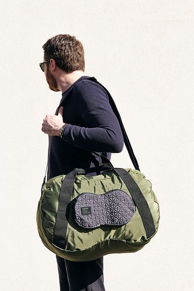 Lexon Peanut Duffle Travel Bag Metallic Gray