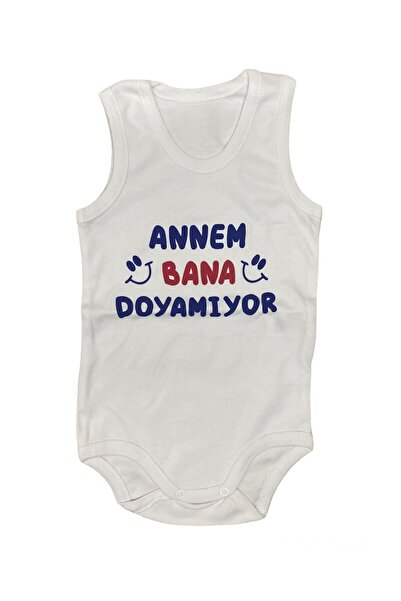 babixkids Annem Bana Doyamıyor Yazılı Zıbın Çıtçıtlı Badi